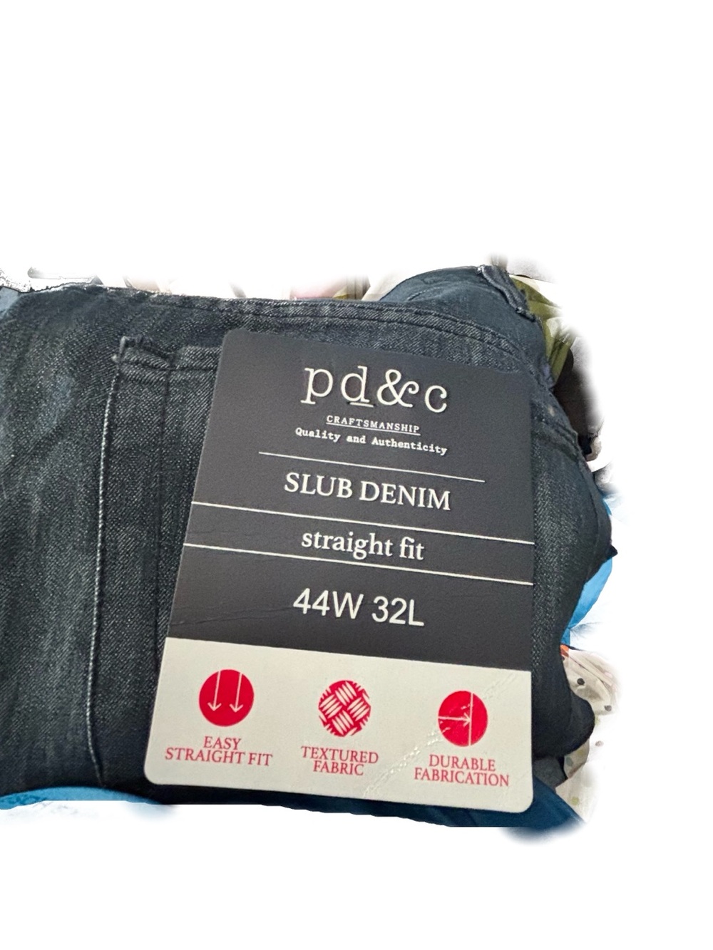 PD&C Straight Fit Slub Denim Jeans - Black